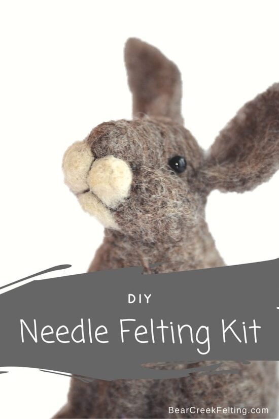 Bunny needle felting kit