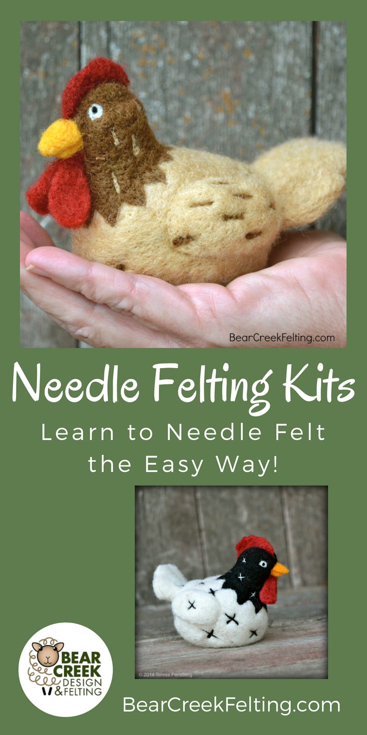 Brown Chicken Needle Felting Kit (Beginner) - Bear Creek Felting