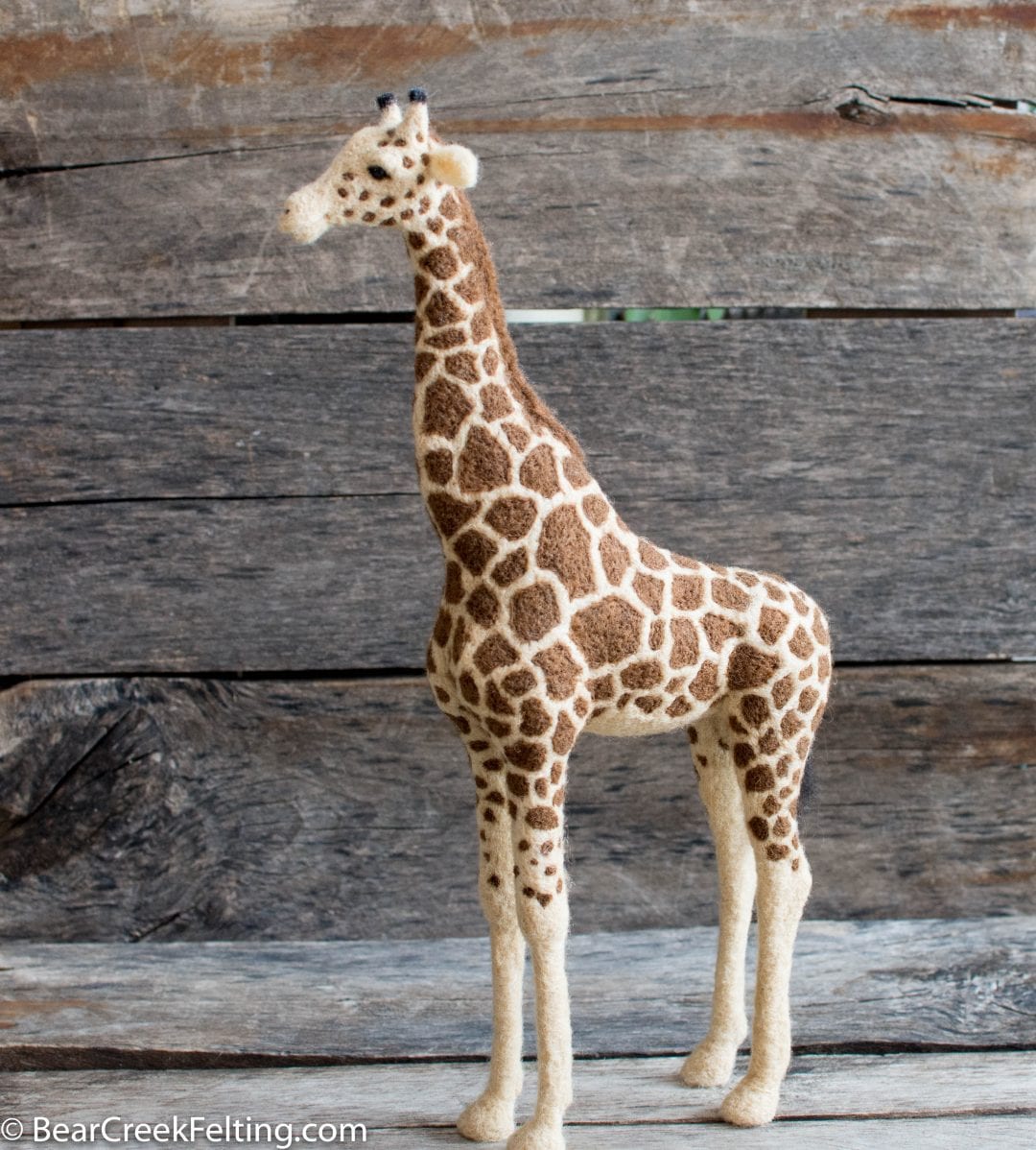 Needle Felted Giraffe by Fiber Artist Teresa Perleberg