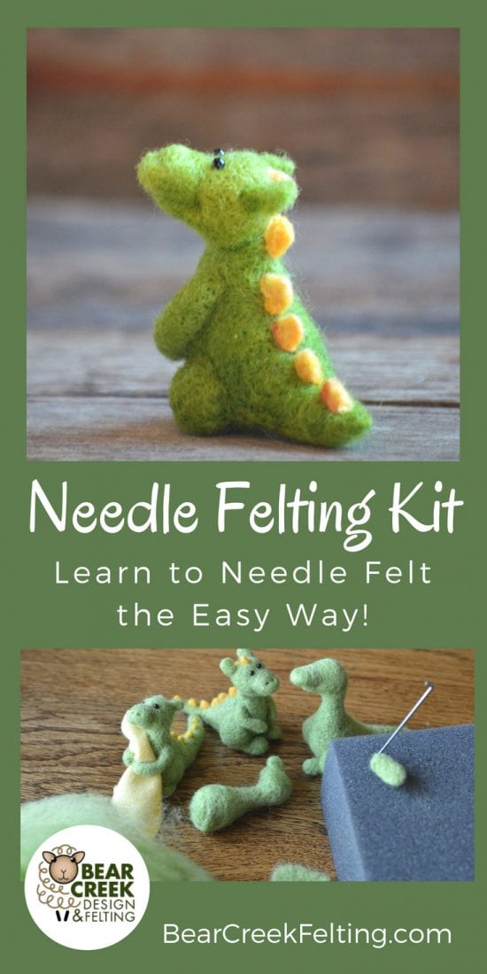 DIY Dragon Needle Felting Kit. Learn how to needle felt with this easy beginner kit.
