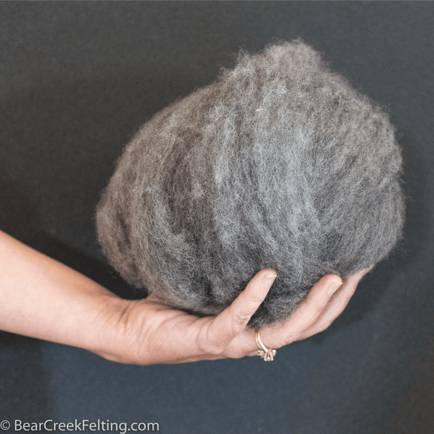 Dark Gray Wool for Felting .5 ounce