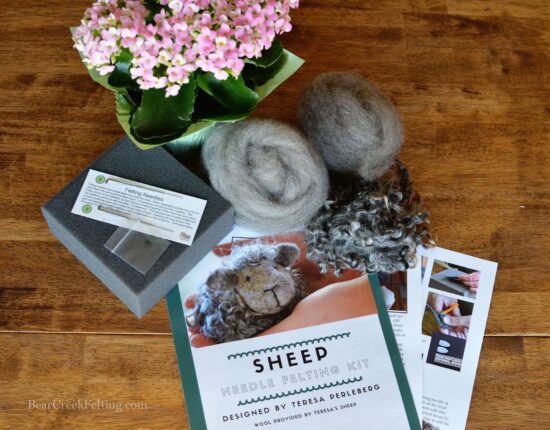 Black sheep needle felting kit