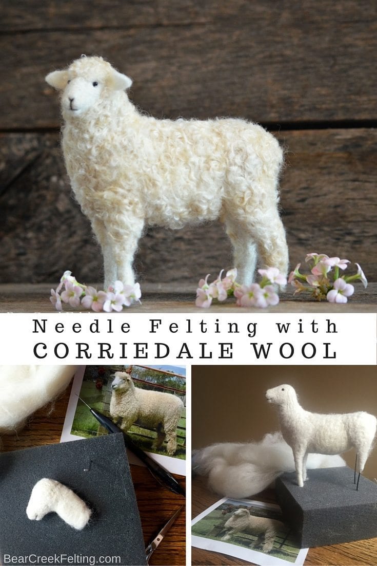 2oz Carded Corriedale in Fox, Wool Roving for Needle Felting 