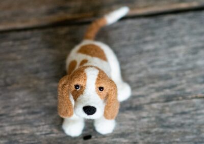 Learn how to make a Basset Hound just like this in the Bear Creek Needle Felting Academy