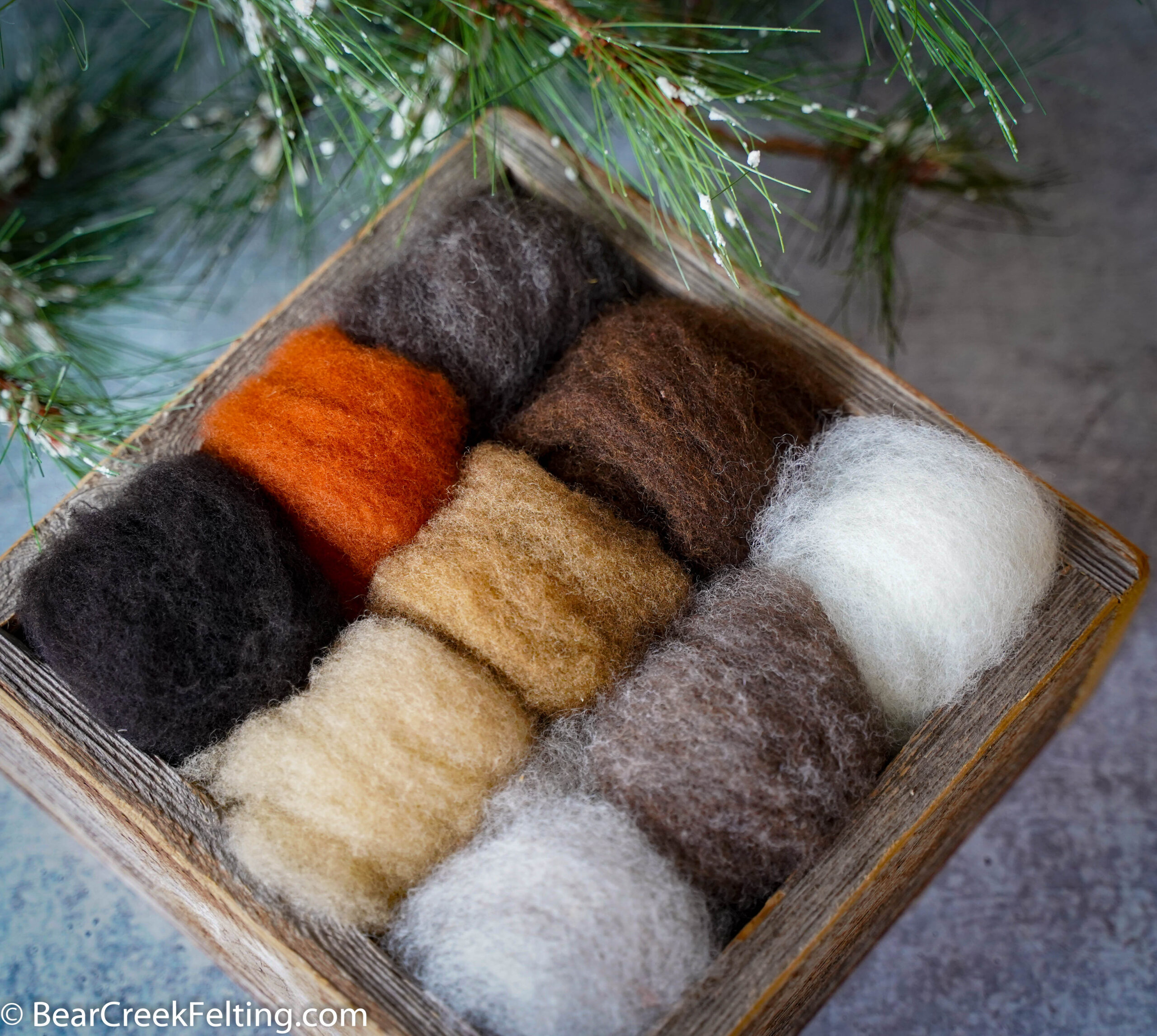 Natural Colors Wool Sampler - Bear Creek Felting