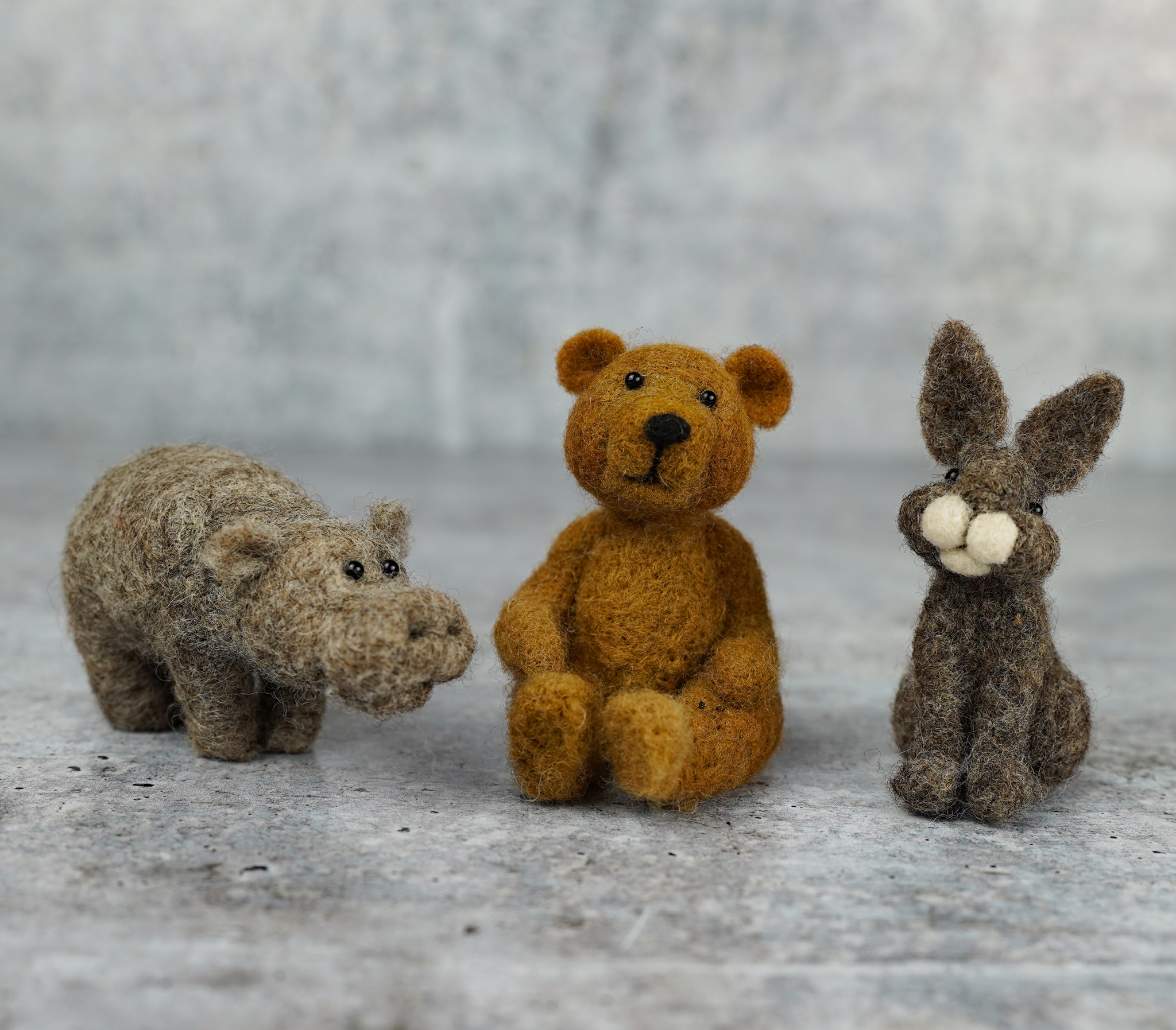 Floral Animal in a Hoop Needle Felting Kit - Bear, Bunny or Fawn — World  Cup Cafe & Fair Trade Market