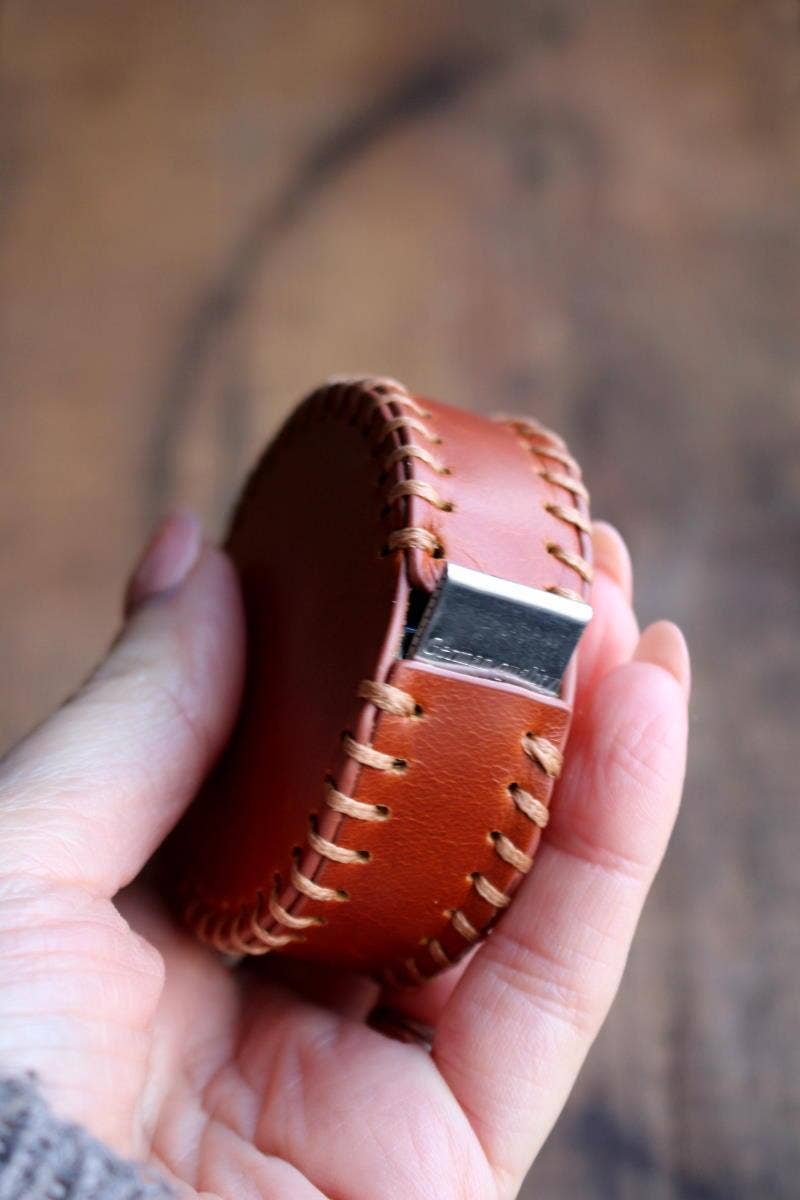 Cognac Leather Pocket Tape Measure