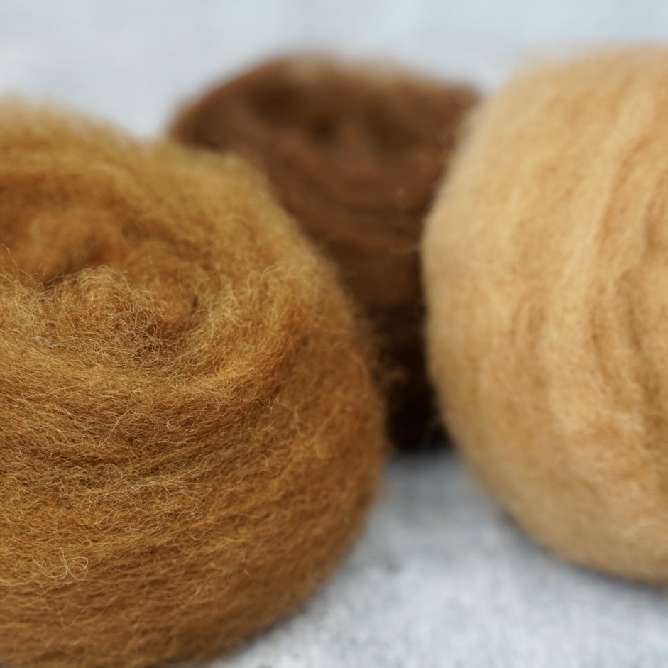Brown Colors of Wool for Needle Felting | .5 ounce
