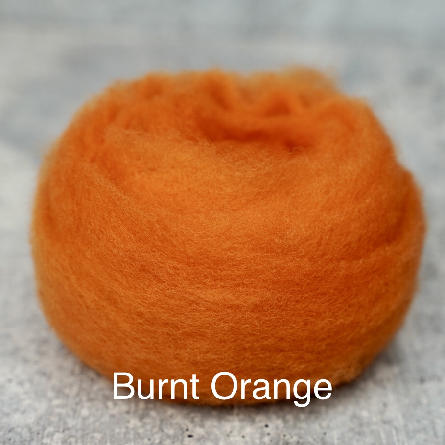The Felt Box Needle Felting Wool Carded Batts Shade Pack 100 Grams 3.5 Oz  (Orange/Yellow)