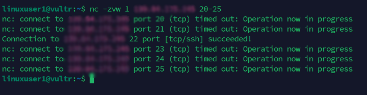 Scan Open Ports using the nc command