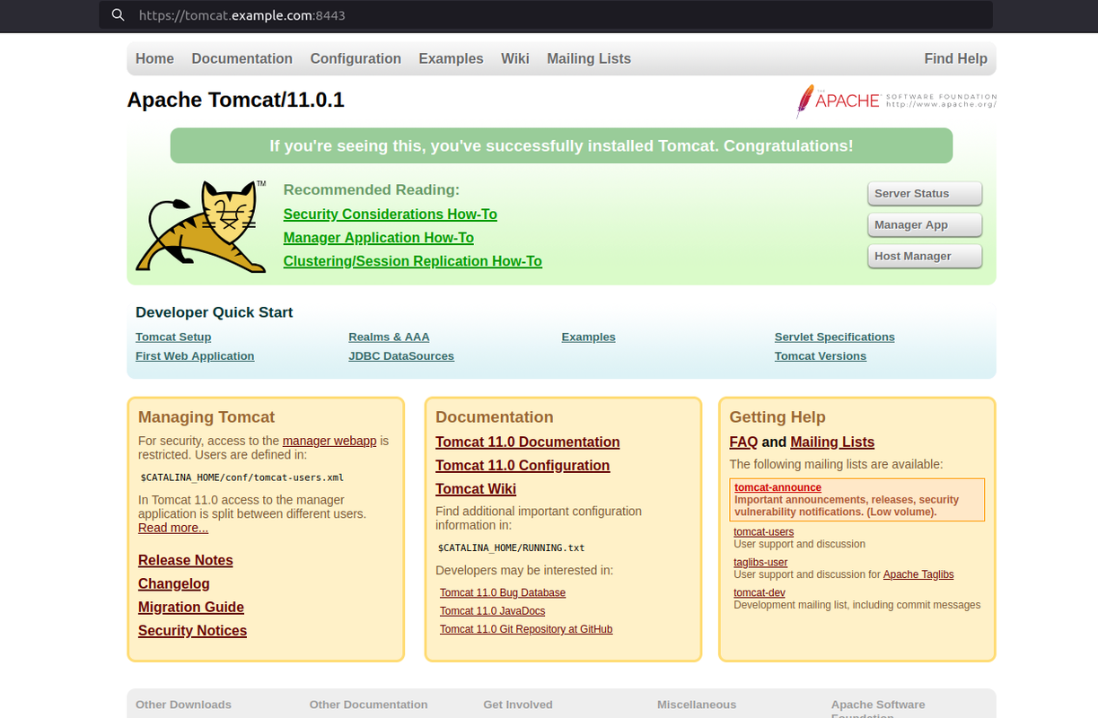 Tomcat Dashboard