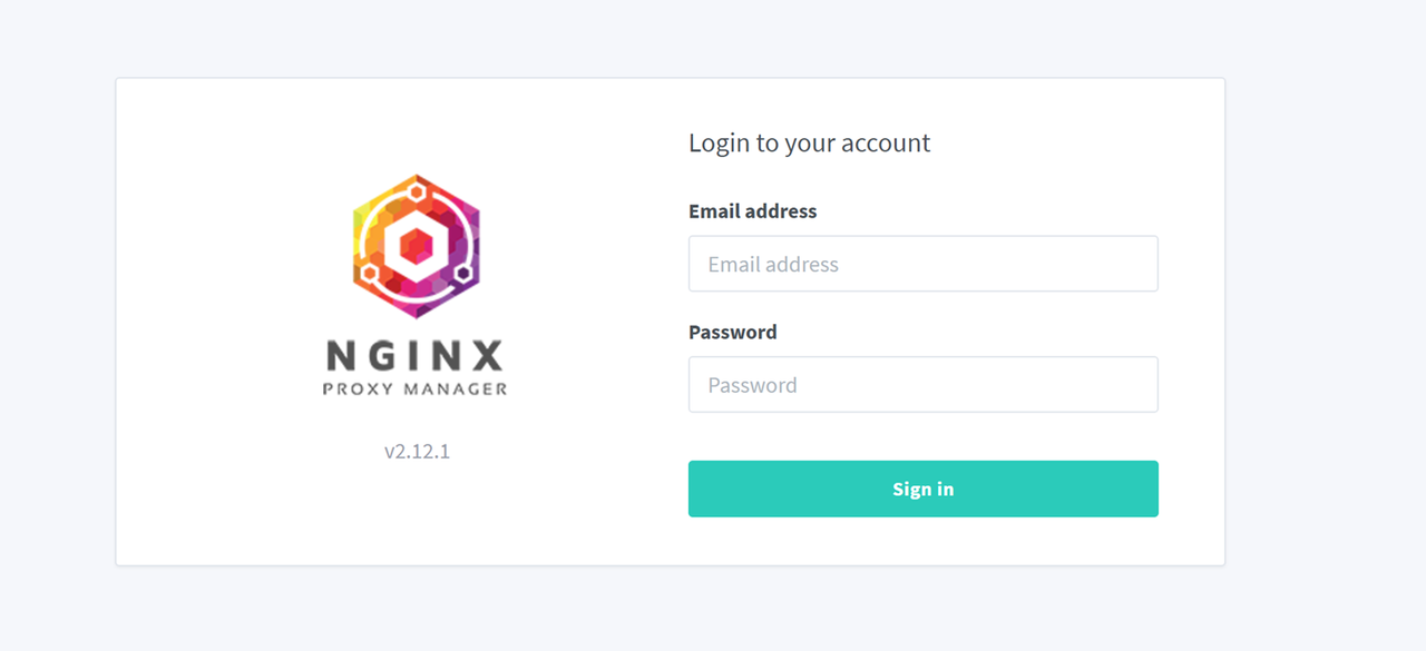 Login to Nginx Proxy Manager