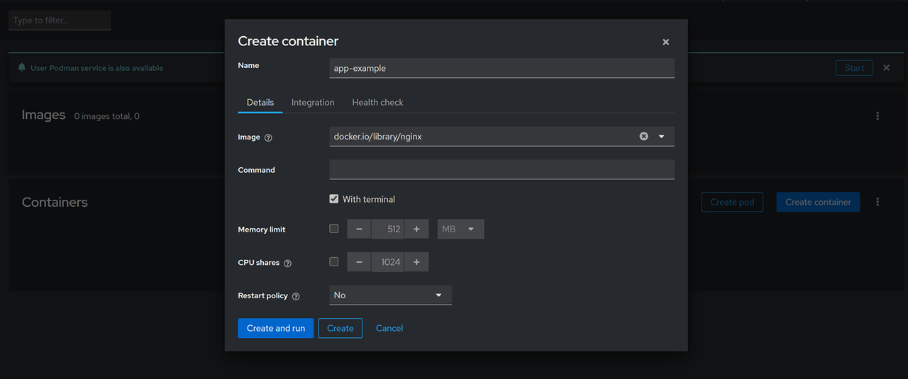 Create an Nginx container using Podman