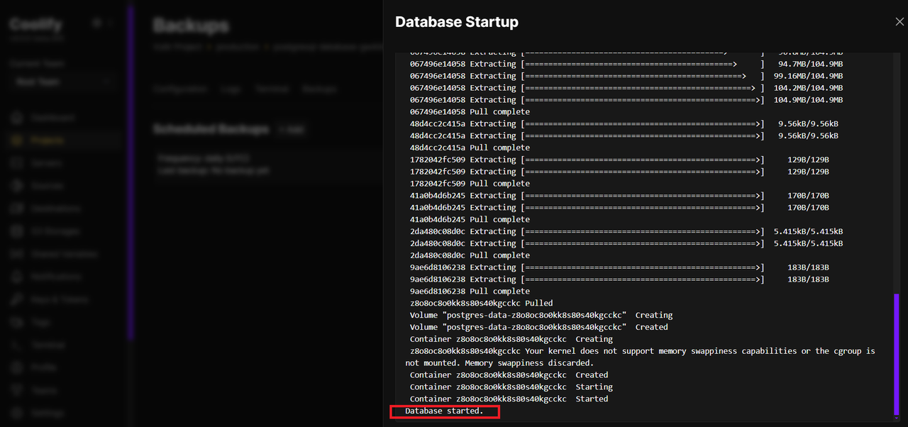 Database Startup Logs