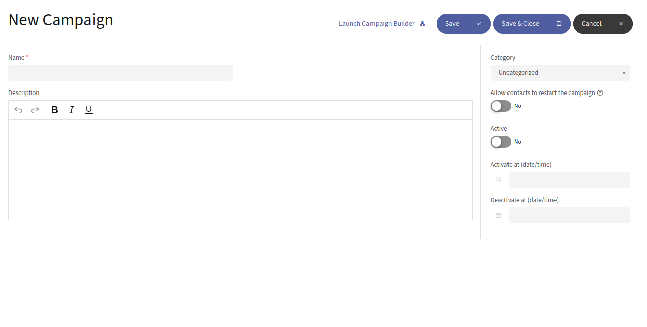 Create campaign
