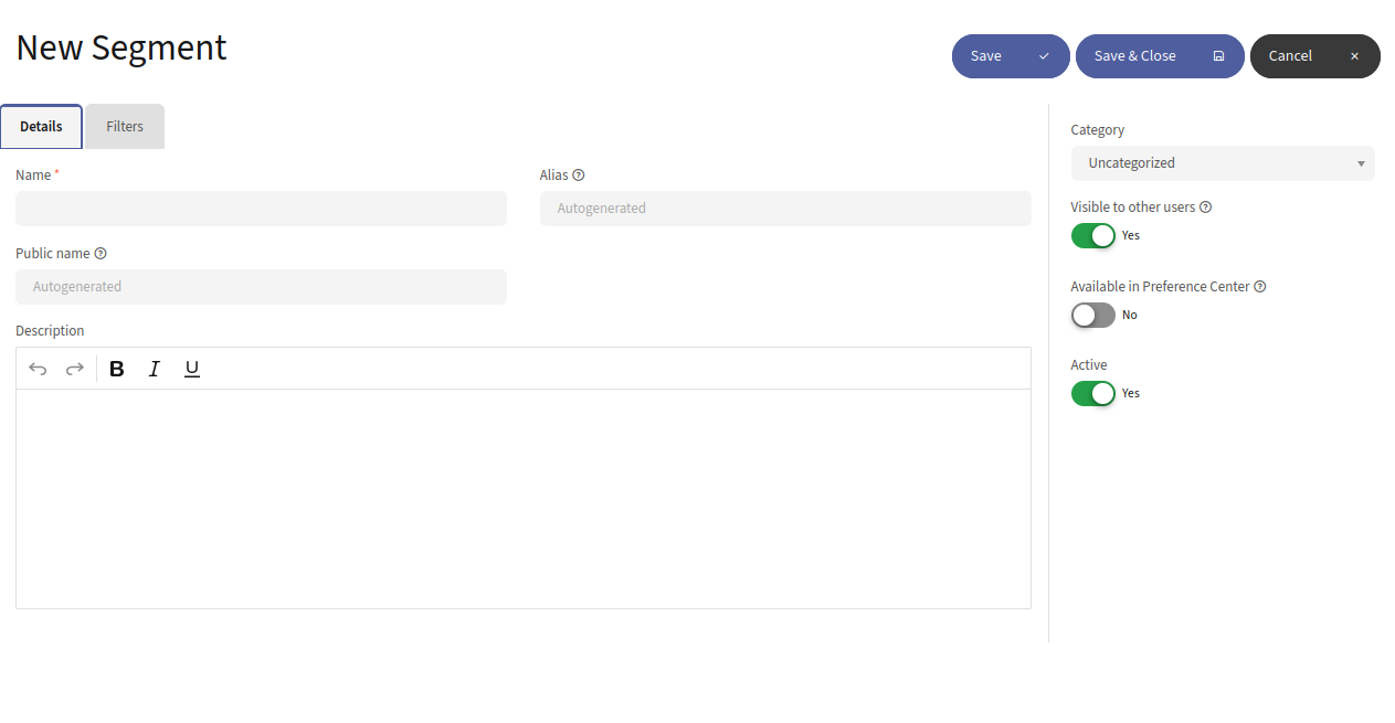 Create contact segment