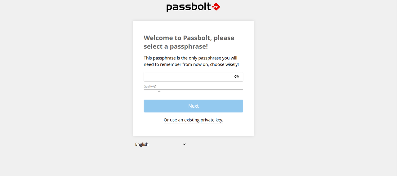 Passbolt Set Passphrase