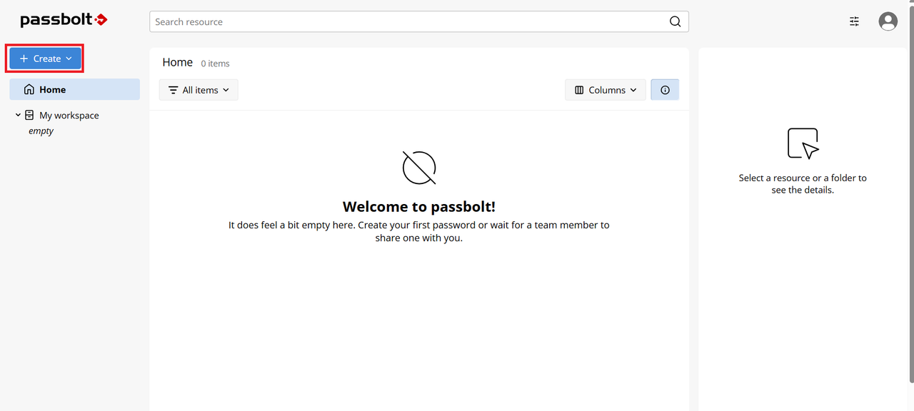Passbolt Create Entry