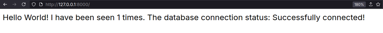 Flask application running