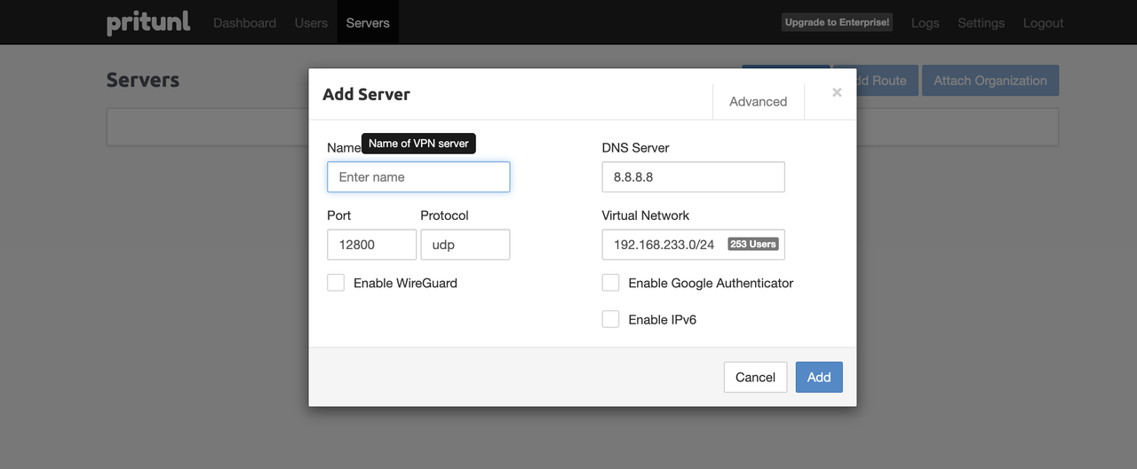 Add a new server