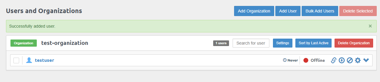 Verify Users Attached to the Organization