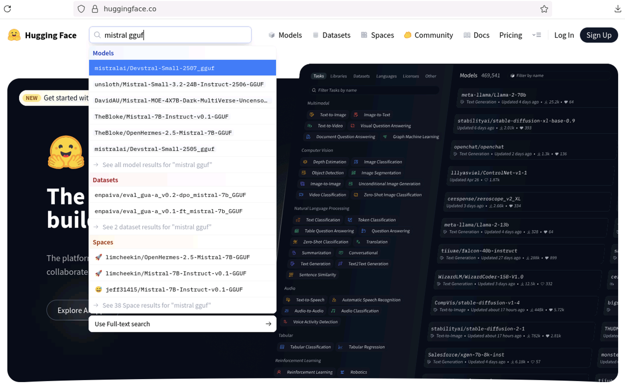 Search for GGUF Models on Hugging Face