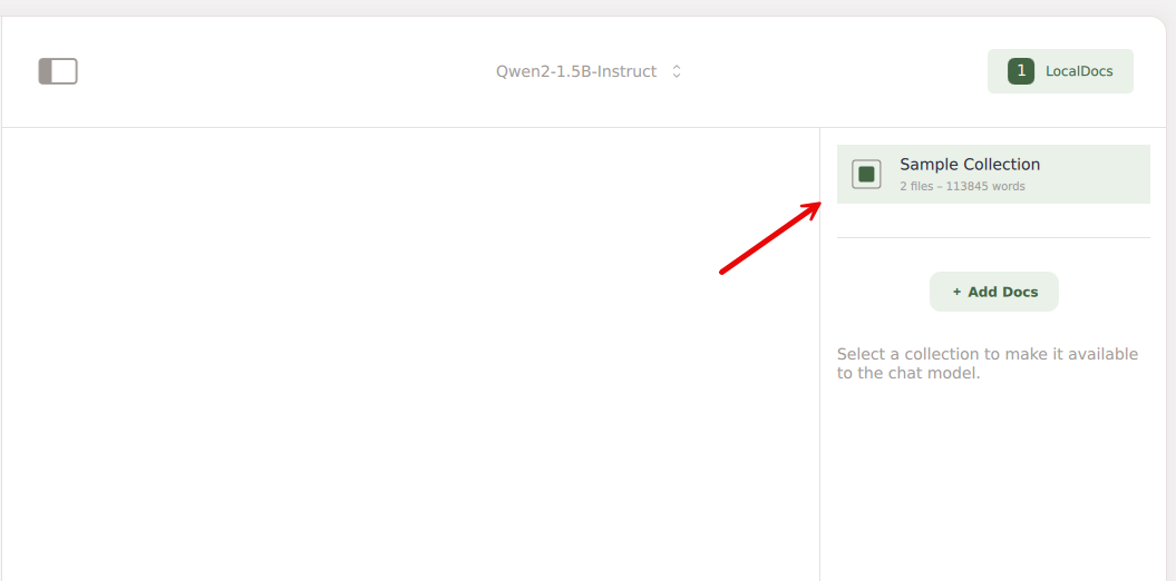 Load local Docs in the Chats interface