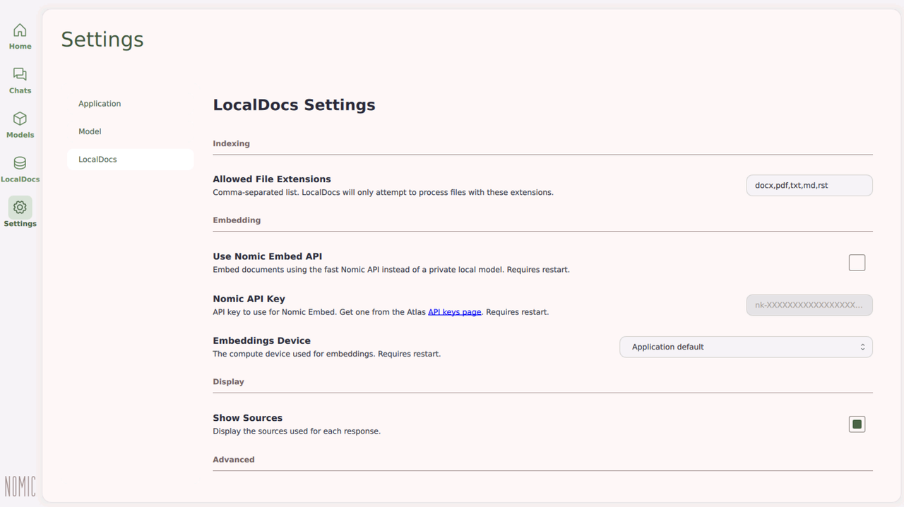 Check LocalDocs extensions