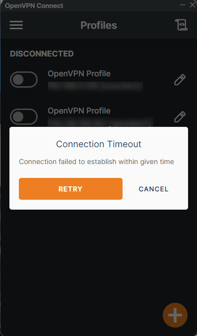 OpenVPN Connection Timeout Error