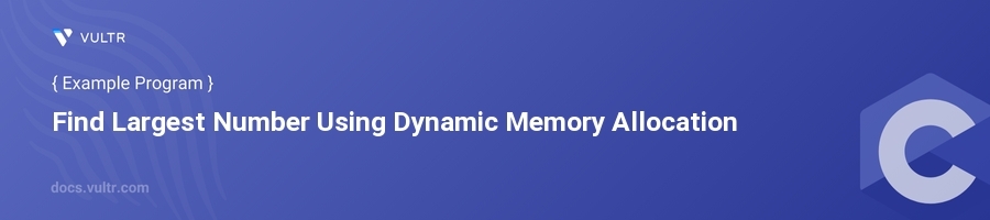 Find Largest Number Using Dynamic Memory Allocation header image