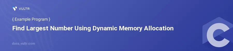 Find Largest Number Using Dynamic Memory Allocation header image