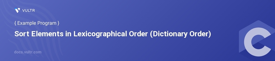 Sort Elements in Lexicographical Order (Dictionary Order) header image