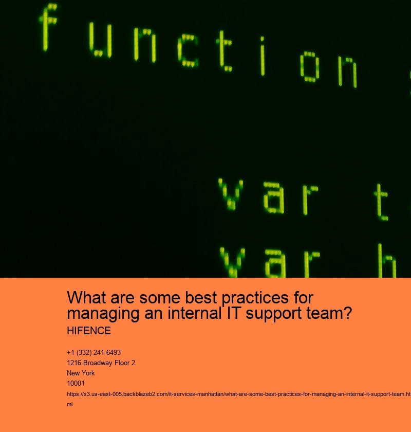 What are some best practices for managing an internal IT support team? HIFENCE Clearly define roles and responsibilities within the team