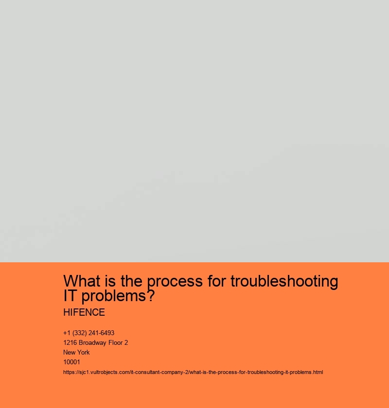 What is the process for troubleshooting IT problems? HIFENCE Identify the problem