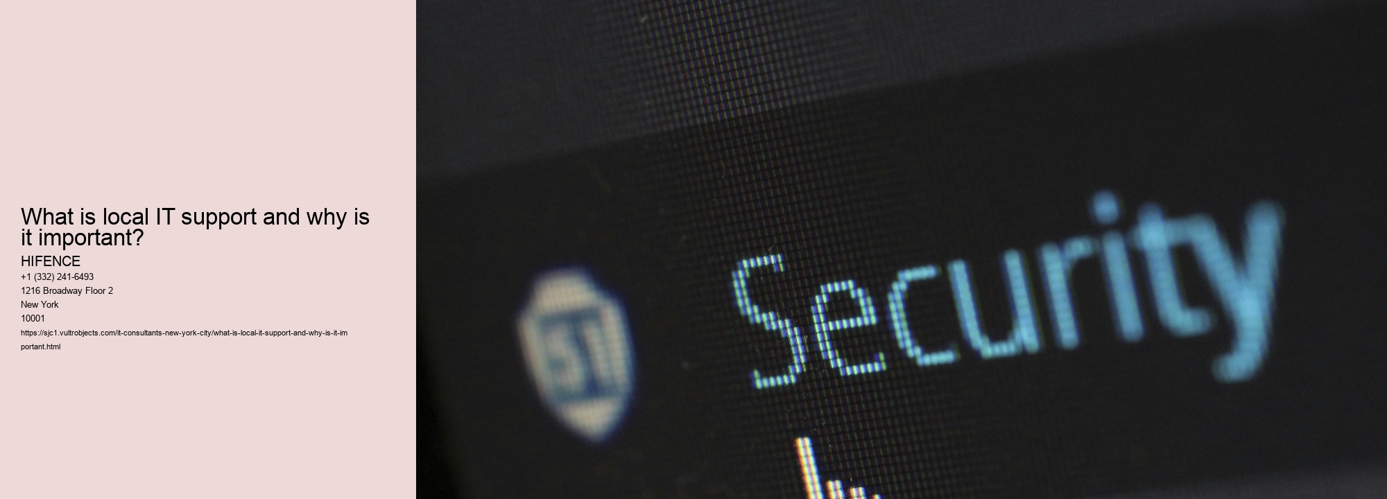 What is local IT support and why is it important?
