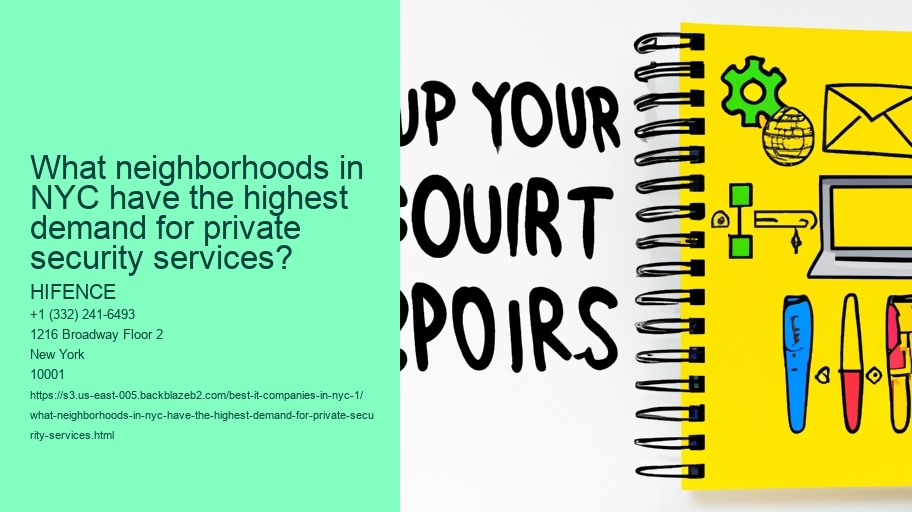 What neighborhoods in NYC have the highest demand for private security services?