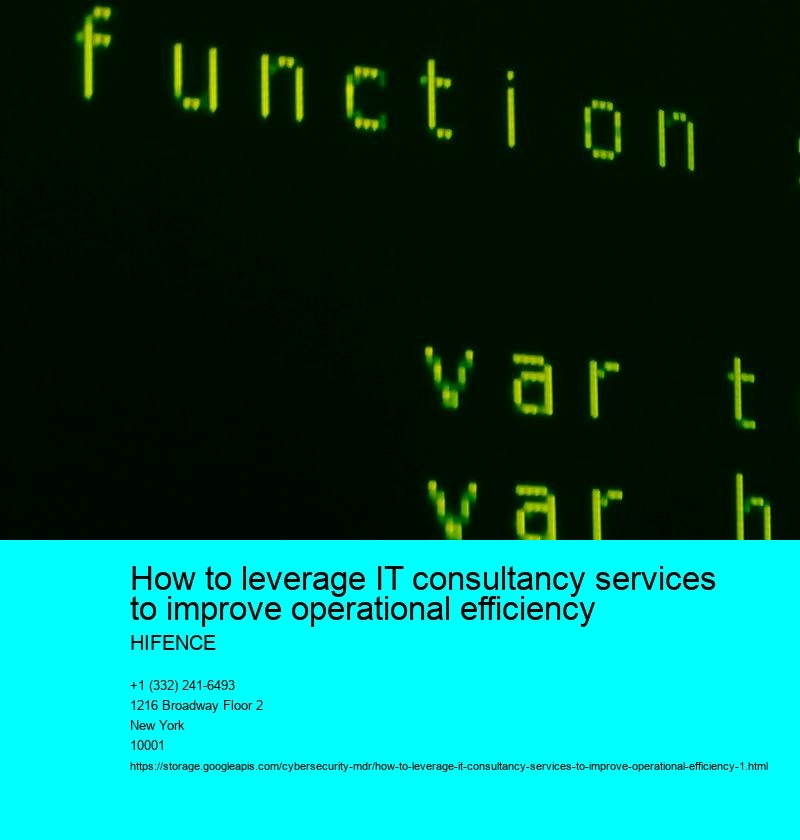 How to leverage IT consultancy services to improve operational efficiency