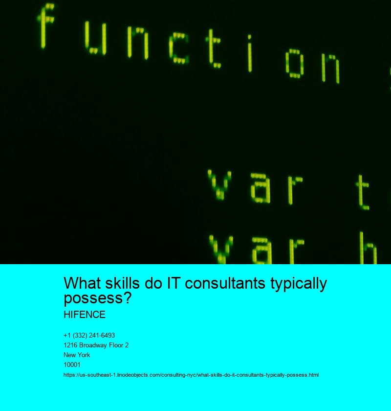 What skills do IT consultants typically possess?