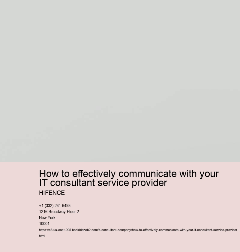 How to effectively communicate with your IT consultant service provider