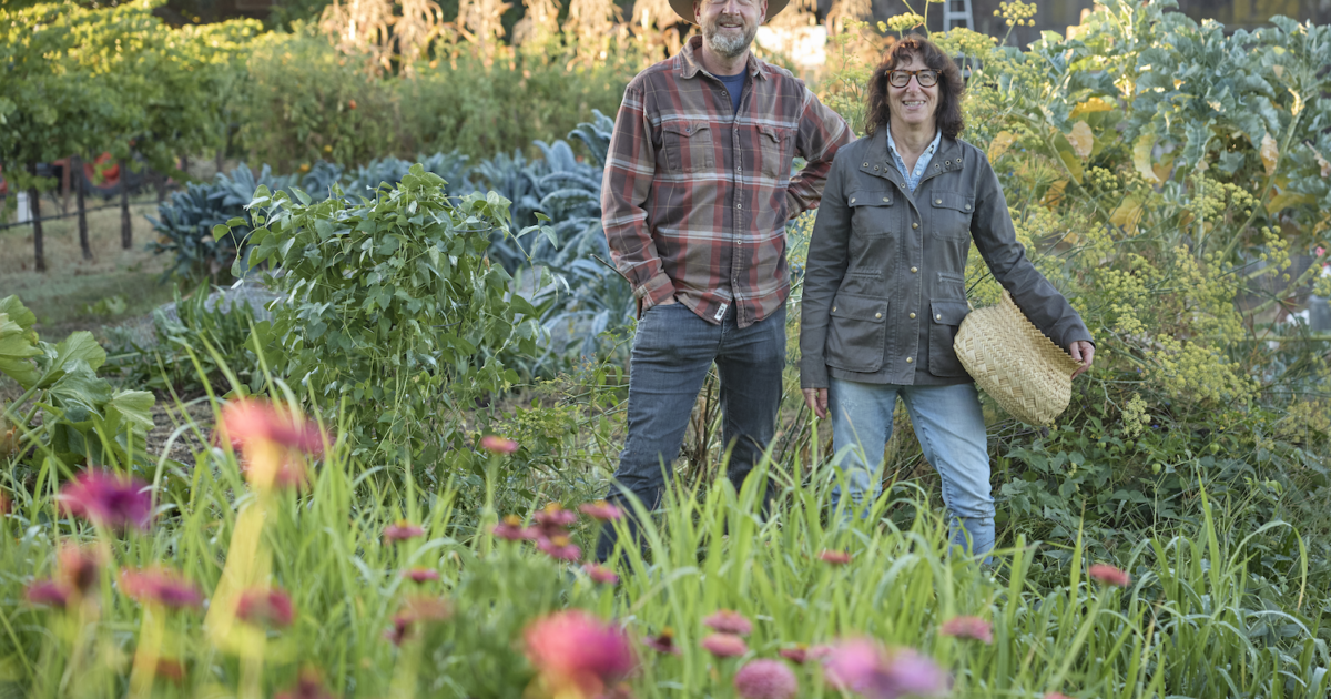 Steve and Jill in garden