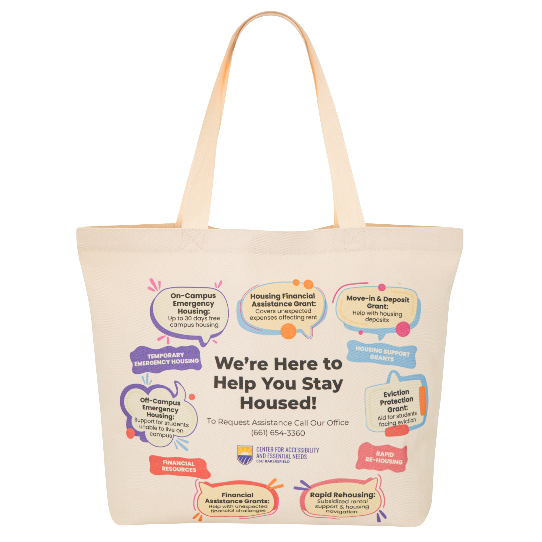 12oz full-color natural cotton twill bag