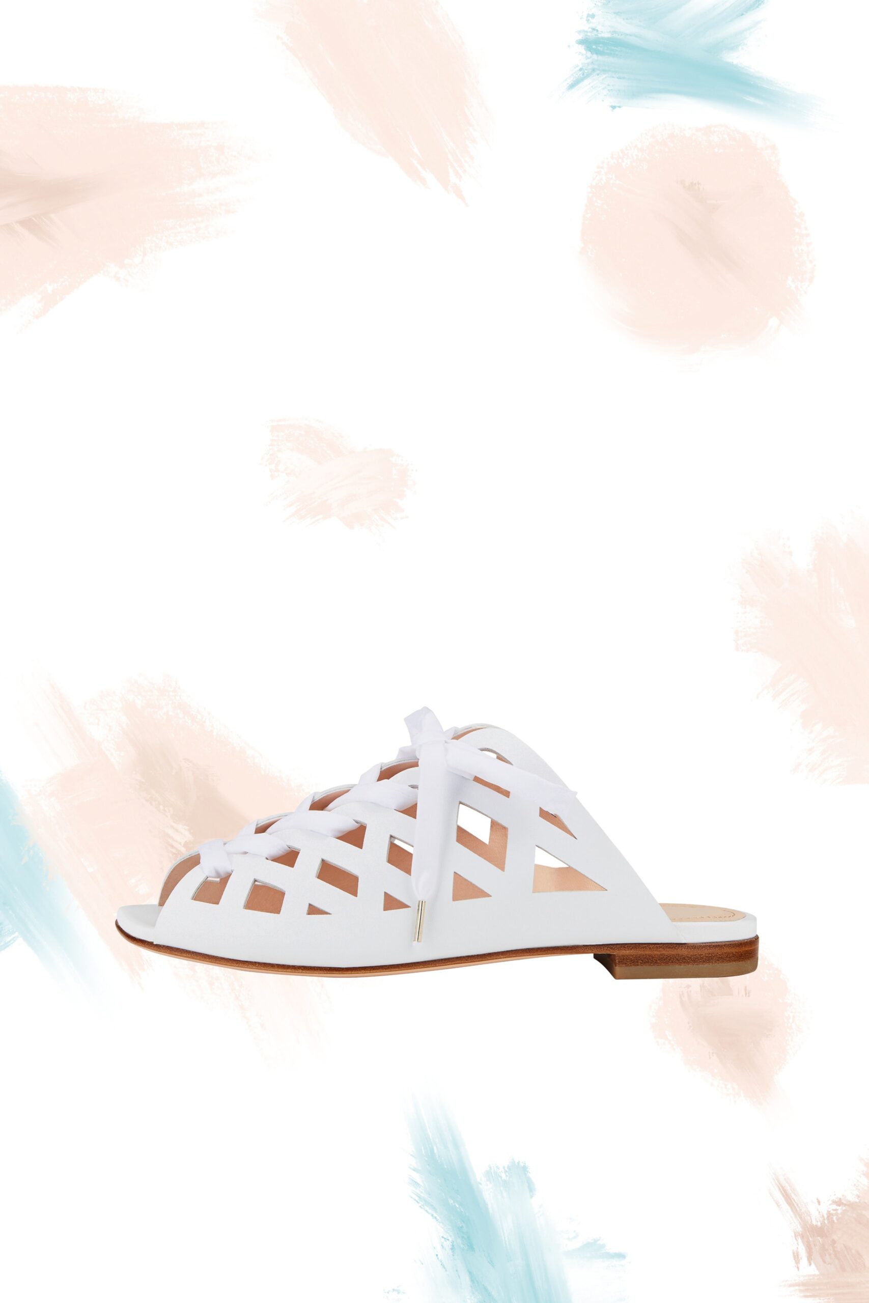 white cutout shoes