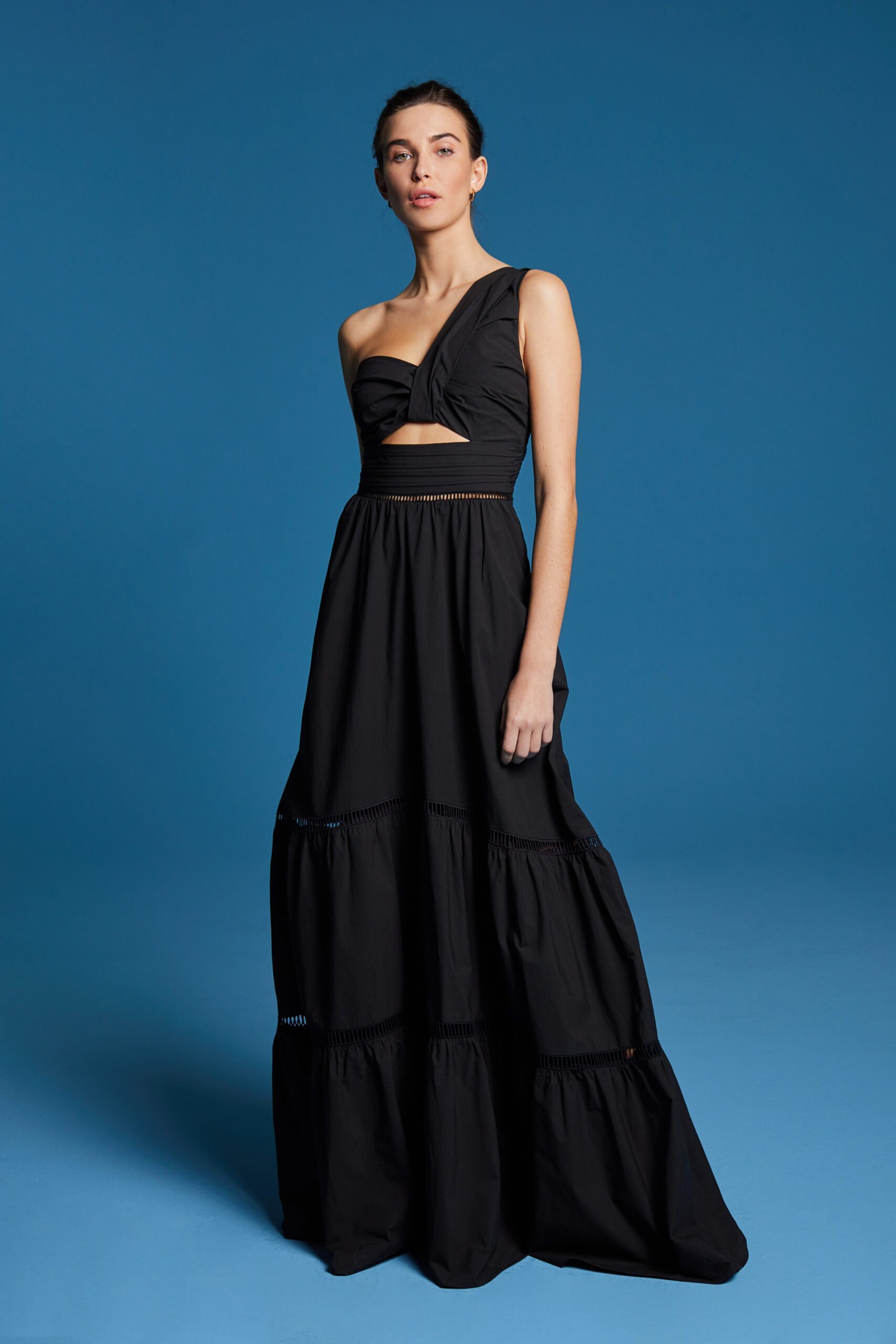 black cotton sleeveless maxi dress