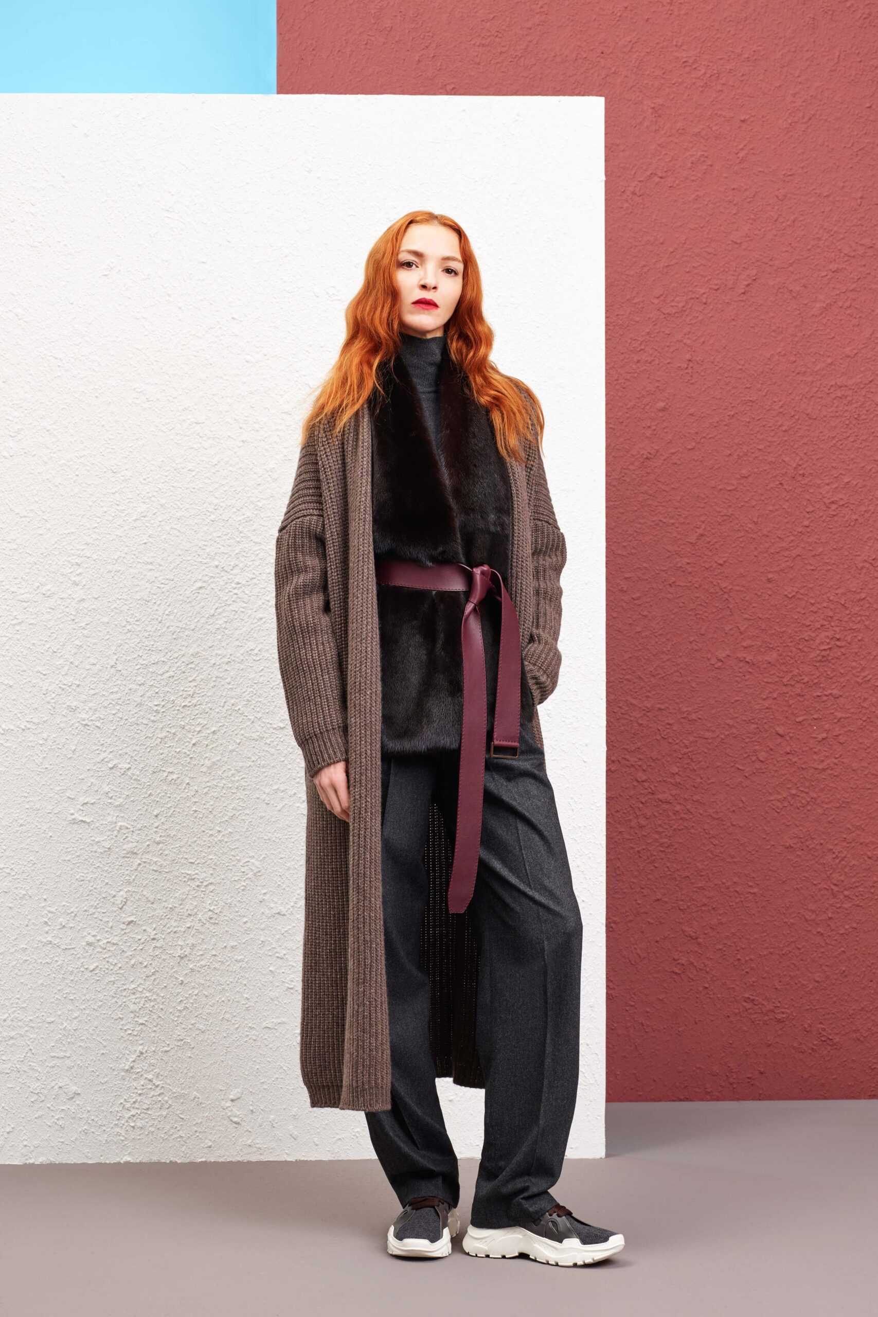 brown wool relaxed coat