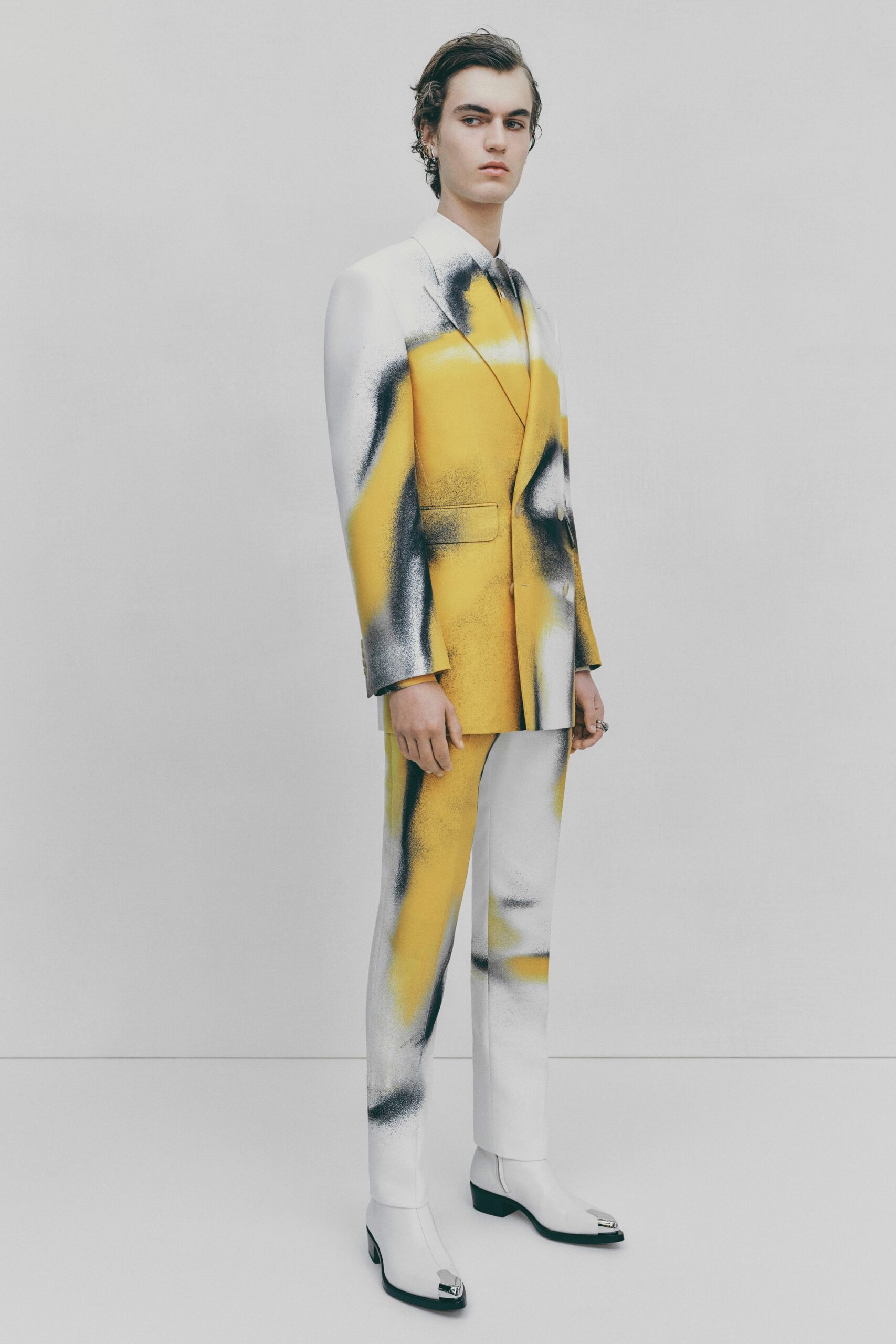 tailored suit with print