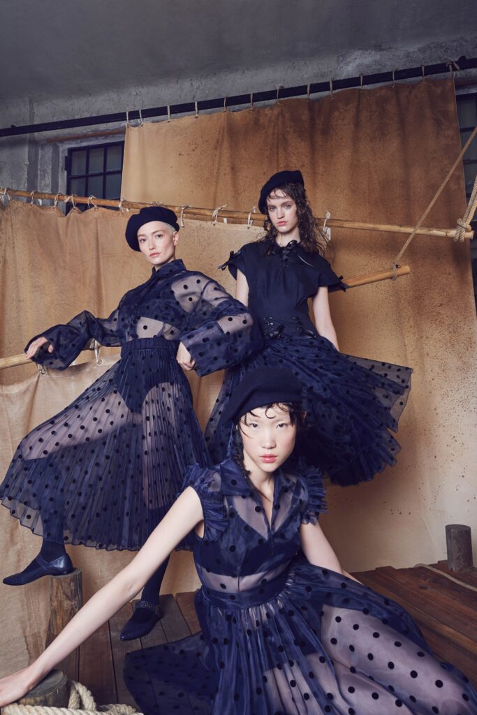 black sheer pleated dresses