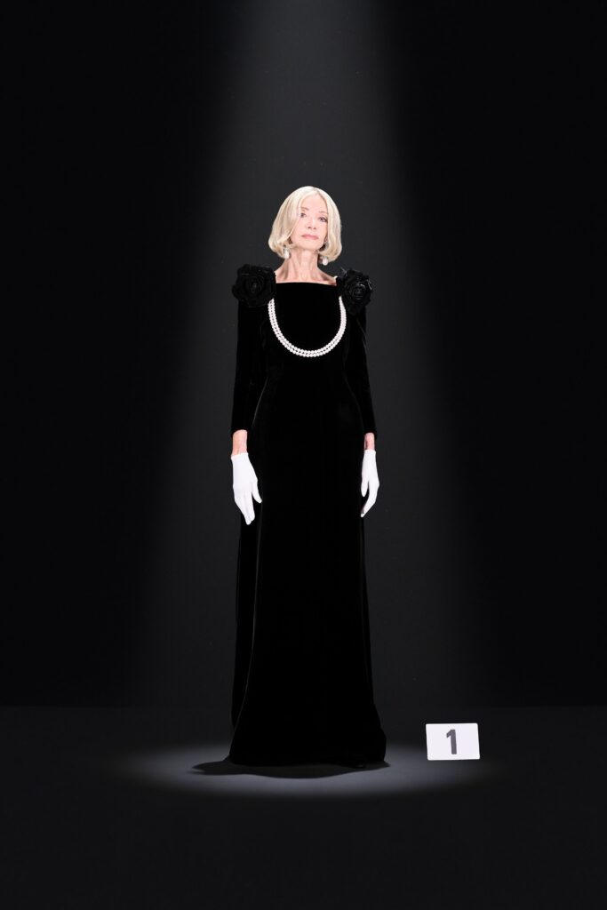 black velvet fitted gown