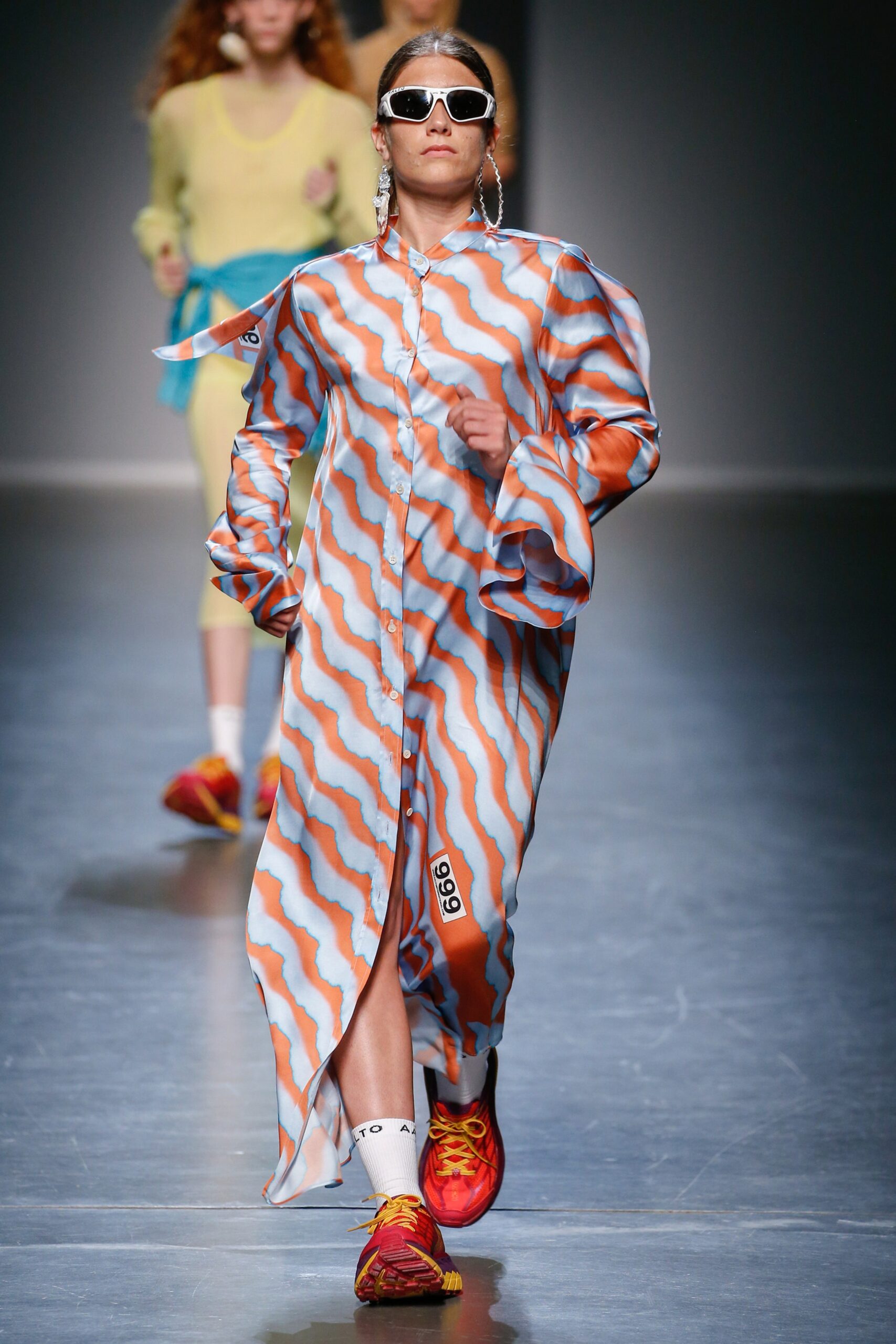 printed midi dress with relaxed fit