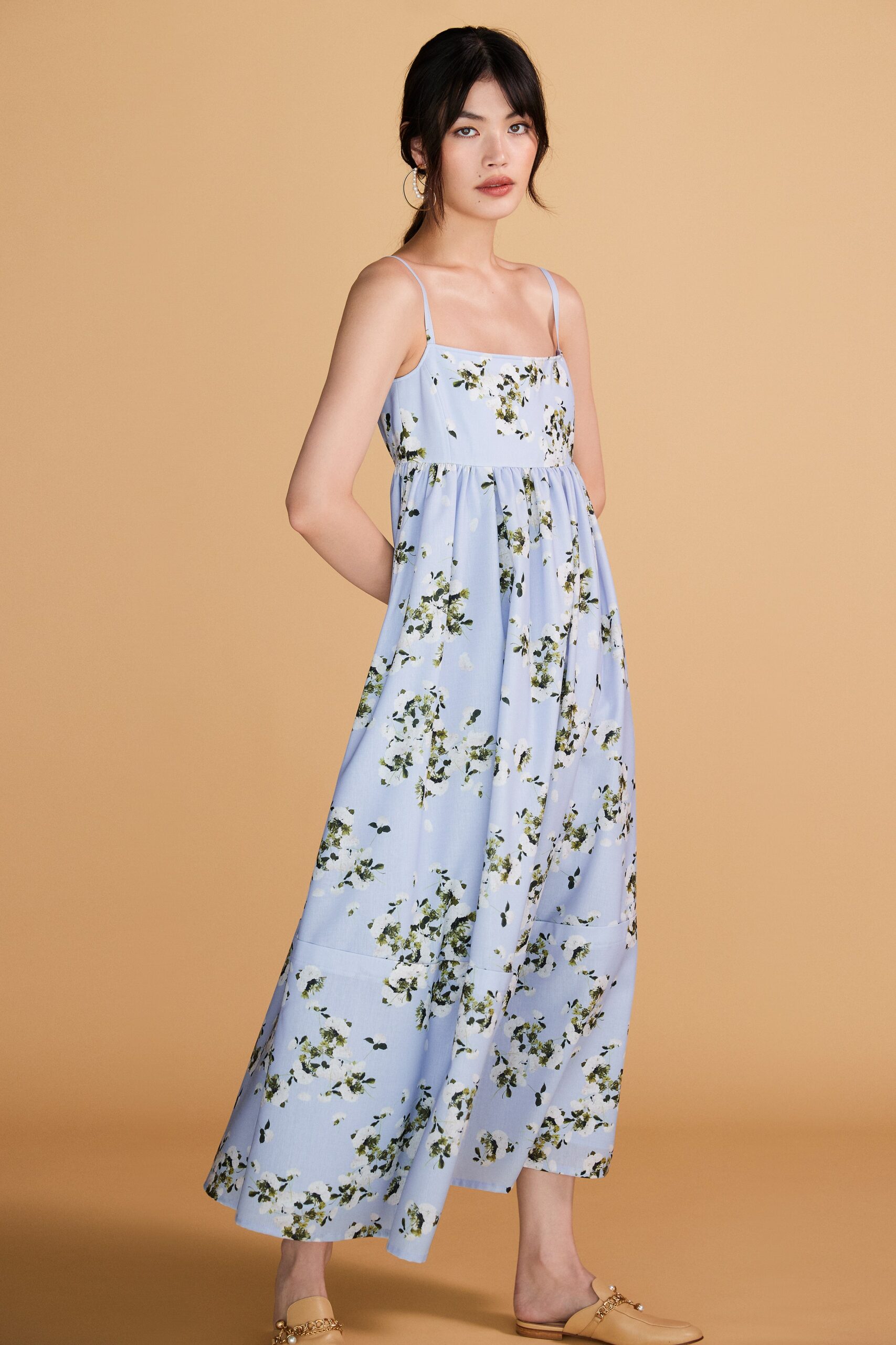 blue floral maxi dress