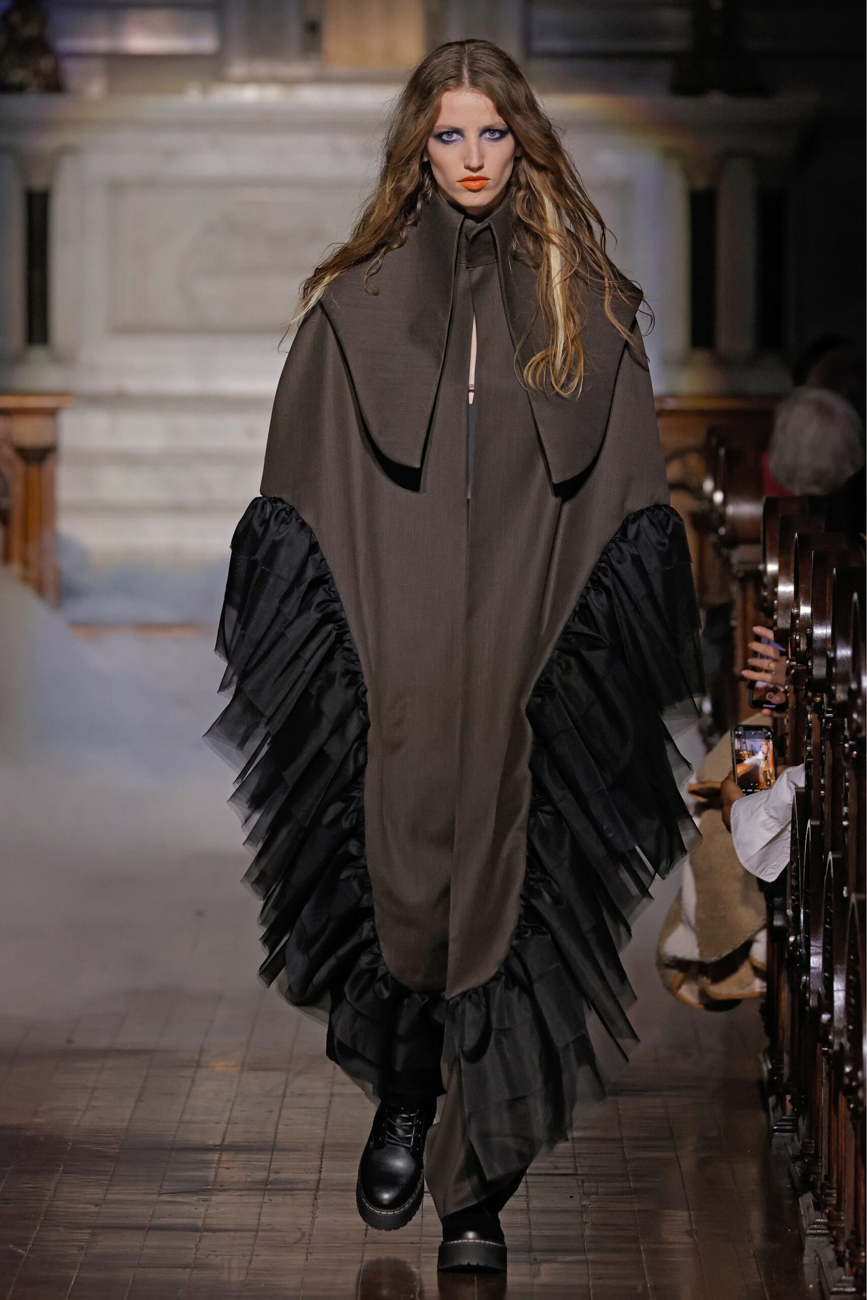 brown and black layered cape